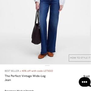 Madewell wide-leg Jeans in Deep Blue
